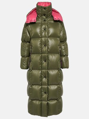 Pérový kabát Moncler zelená