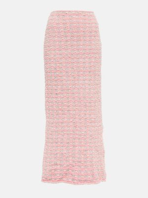 Spódnica midi tweedowa Balenciaga różowa