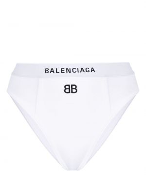 Kalhotky s výšivkou Balenciaga bílé
