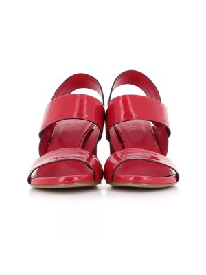 Lakierowane sandały Del Carlo czerwone
