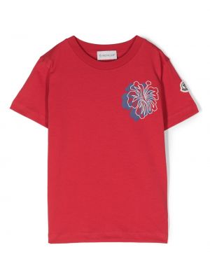 T-shirt a fiori Moncler Enfant rosso