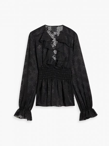 Шифоновая блузка фил-купе с оборками Anna Sui черный