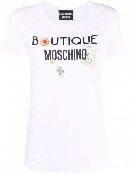 Camiseta con estampado Boutique Moschino blanco