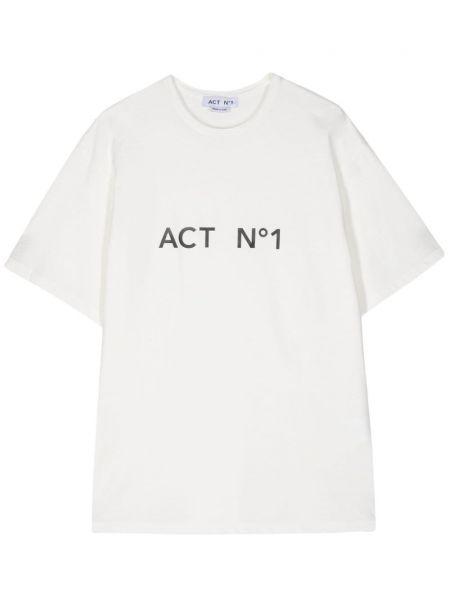 Kokvilnas t-krekls ar apdruku Act Nº1 balts