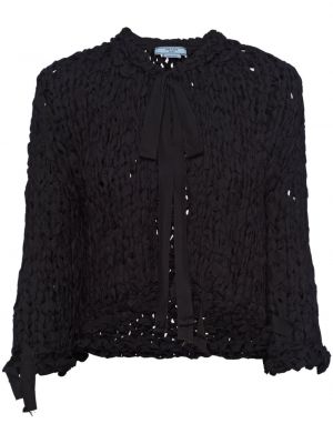 Копринена блуза Prada черно