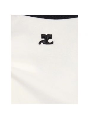 Camisa manga corta de tela jersey Courrèges blanco