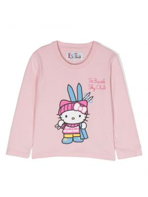 Jersey printti huppari tytöille Mc2 Saint Barth Kids pinkki