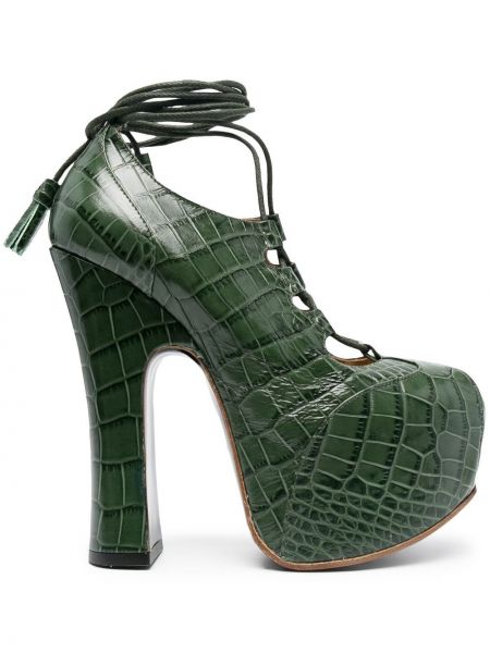 Полуотворени обувки на платформе Vivienne Westwood зелено