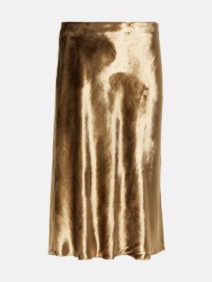 Satenska mini suknja Vince zlatna