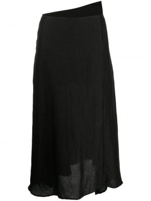 Asymetrické bavlněné dlouhá sukně Yohji Yamamoto černé