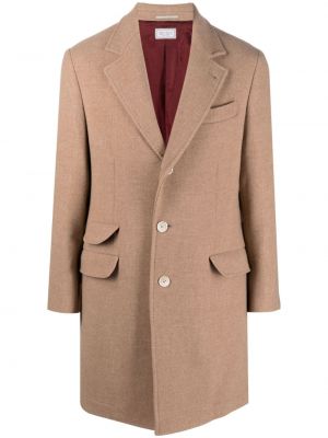 Płaszcz wełniany Brunello Cucinelli brązowy