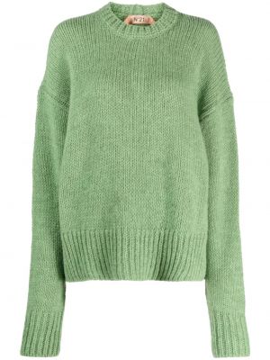 Sweter z okrągłym dekoltem N°21 zielony