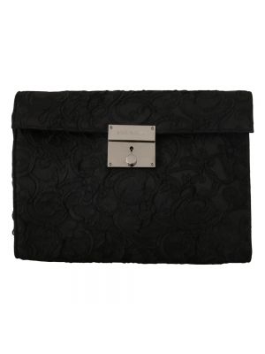 Dzianinowa torba na laptopa skórzana Dolce And Gabbana czarna
