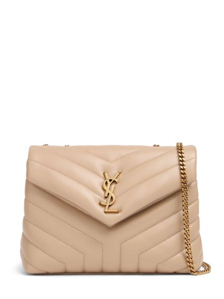 Nahka mini laukku Saint Laurent beige