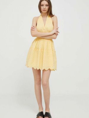 Sukienka mini bawełniana Pepe Jeans żółta
