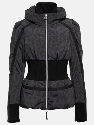 Skijaška jakna s printom s leopard uzorkom Jet Set crna
