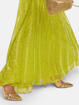 Макси рокля с пайети Elie Saab зелено