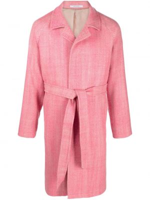 Παλτό με μοτίβο ψαροκόκαλο Tagliatore ροζ