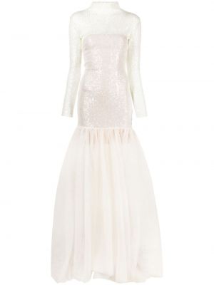 Sukienka koktajlowa z cekinami Atu Body Couture biała