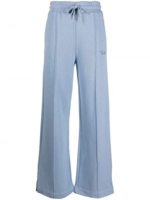 Bavlnené nohavice s výšivkou Woolrich modrá