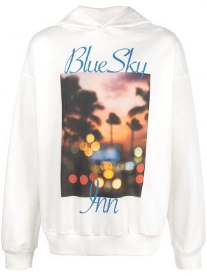 Kokvilnas kapučdžemperis ar apdruku Blue Sky Inn