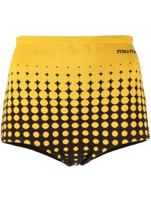 Pantalones cortos de punto Miu Miu amarillo