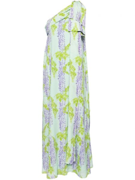 Virágos estélyi ruha nyomtatás Bernadette zöld