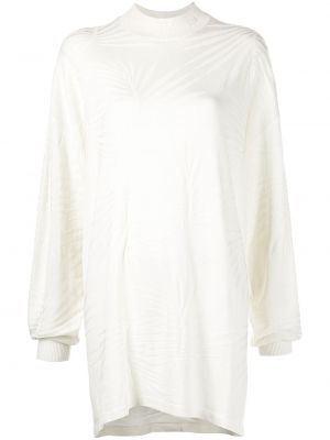 Oversized koktejlové šaty s tropickým vzorem Rta bílé