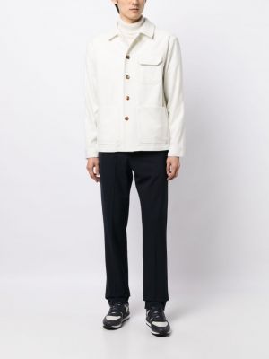 Koszula na guziki bawełniana Lardini biała