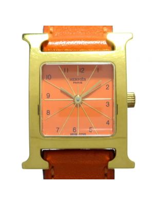 Zegarek ze stali chirurgicznej Hermès Vintage pomarańczowy
