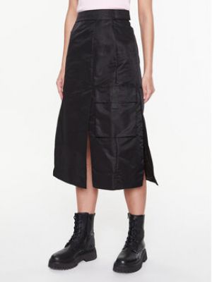 Midi sukně z nylonu Remain černé