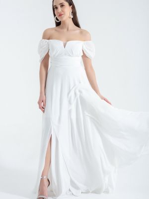 Vakarinė suknelė iš tiulio Lafaba balta