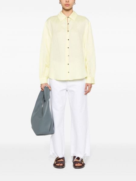 Marškiniai su sagomis Karl Lagerfeld geltona