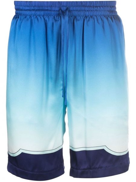 Svilene kratke hlače s prelivanjem barv Casablanca modra