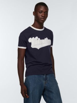 Camiseta de algodón de punto Valentino azul