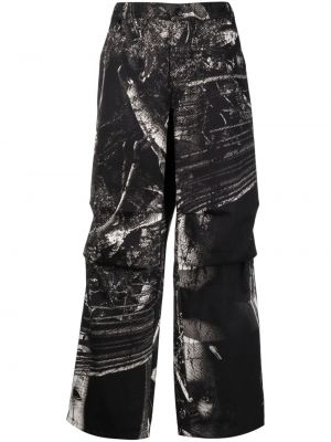 Pantaloni din bumbac cu imagine 44 Label Group negru