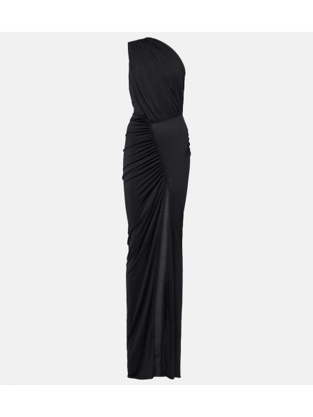 Sukienka długa z dżerseju Rick Owens czarna