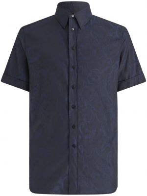Tričko s potlačou s paisley vzorom Etro modrá