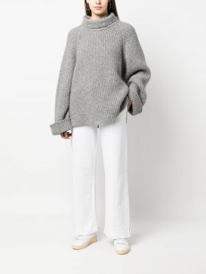 Haftowane spodnie sportowe bawełniane Woolrich białe