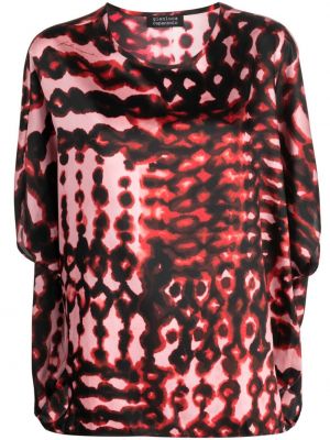 Сатенена блуза с принт с абстрактен десен Gianluca Capannolo розово