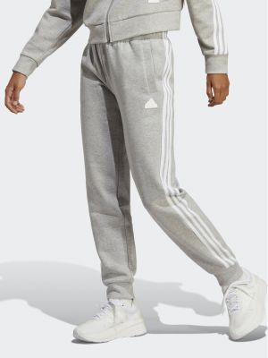 Смугасті спортивні штани Adidas сірі
