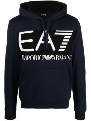 Hoodie Ea7 Emporio Armani blå