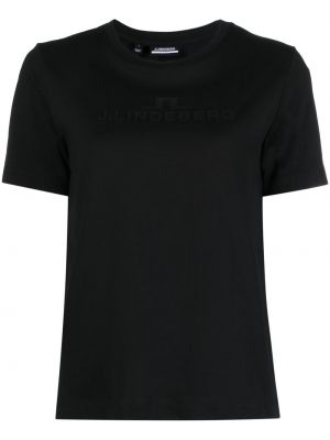 Bombažna majica s potiskom J.lindeberg črna