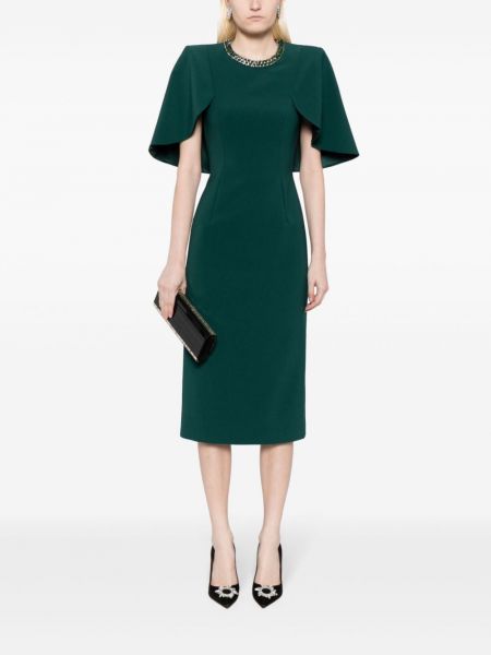 Křišťálové midi šaty Jenny Packham zelené