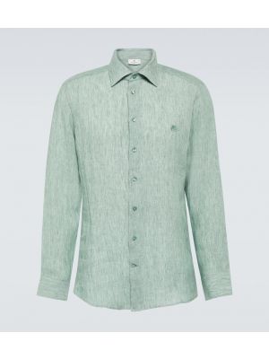 Camicia di lino Etro verde