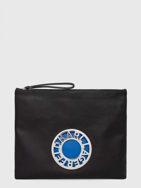 Usnjena pisemska torbica Karl Lagerfeld črna