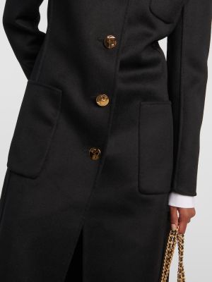 Vlněný kabát Tory Burch černý