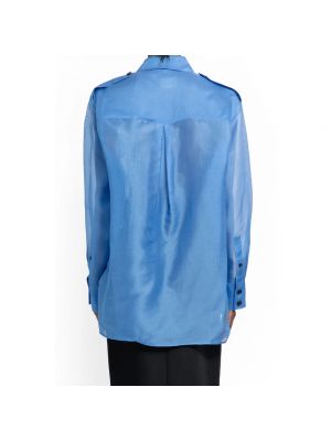 Blusa de seda Khaite azul