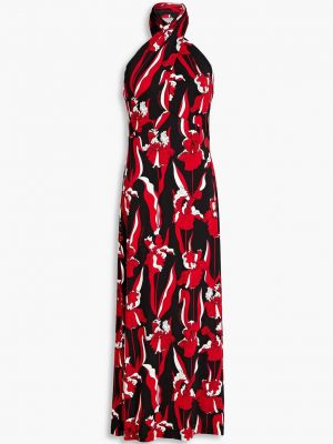 Платье с вырезом халтер в цветочек с принтом из джерси Boutique Moschino черное