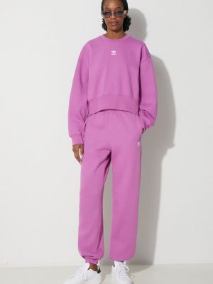Fleecové sportovní kalhoty Adidas Originals růžové